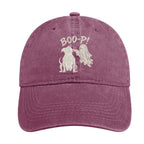 BOO-P Halloween dog and ghost graphic baseball cap in Wine Red