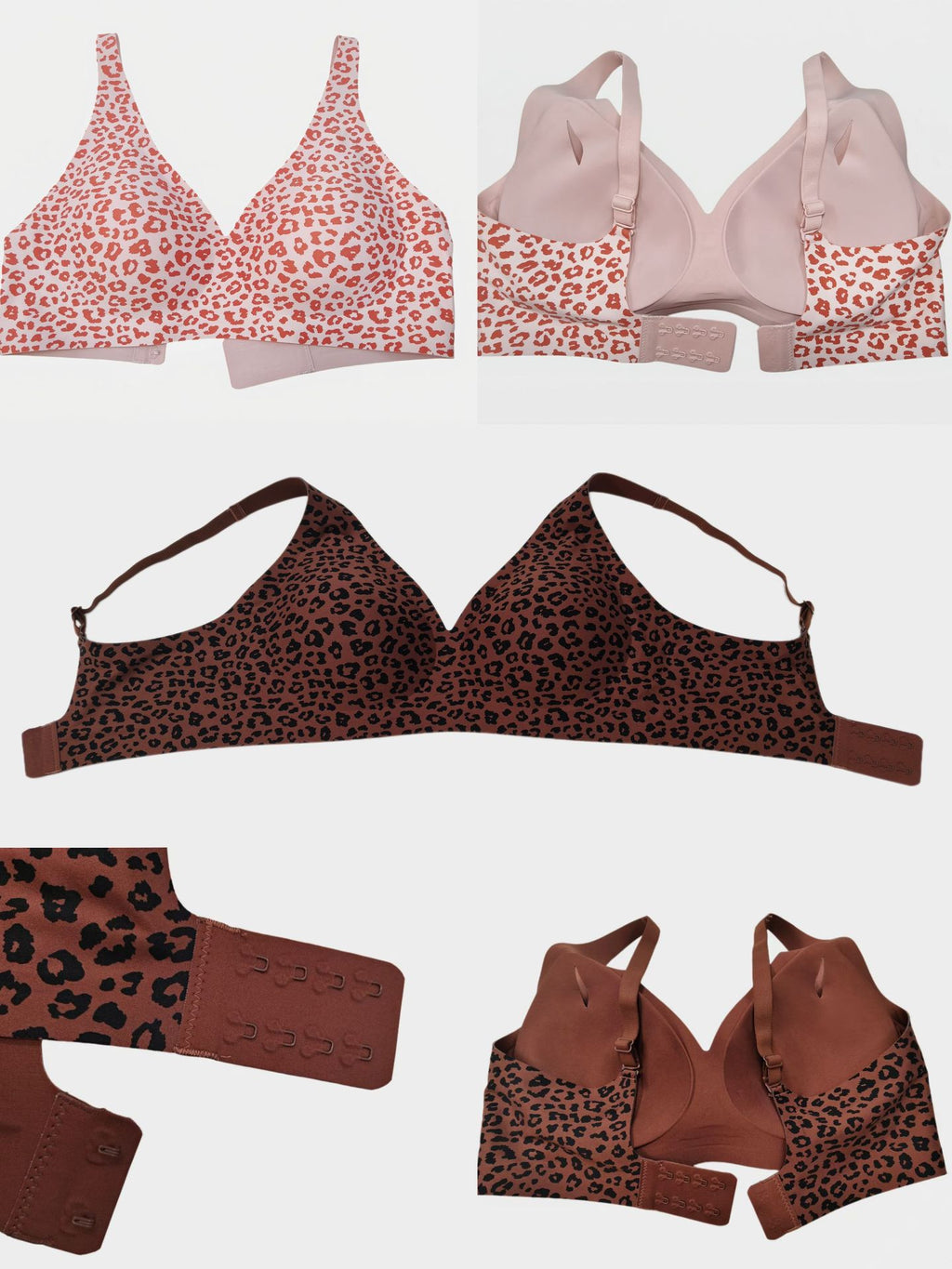 Women's Wireless Seamless Deep V Bra – Soft Support & Removable Pads