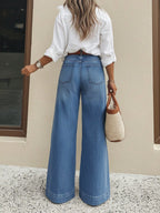Women's Vintage Washed Wide Leg Jeans