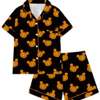 Women's Halloween Cartoon Print Pajama Set