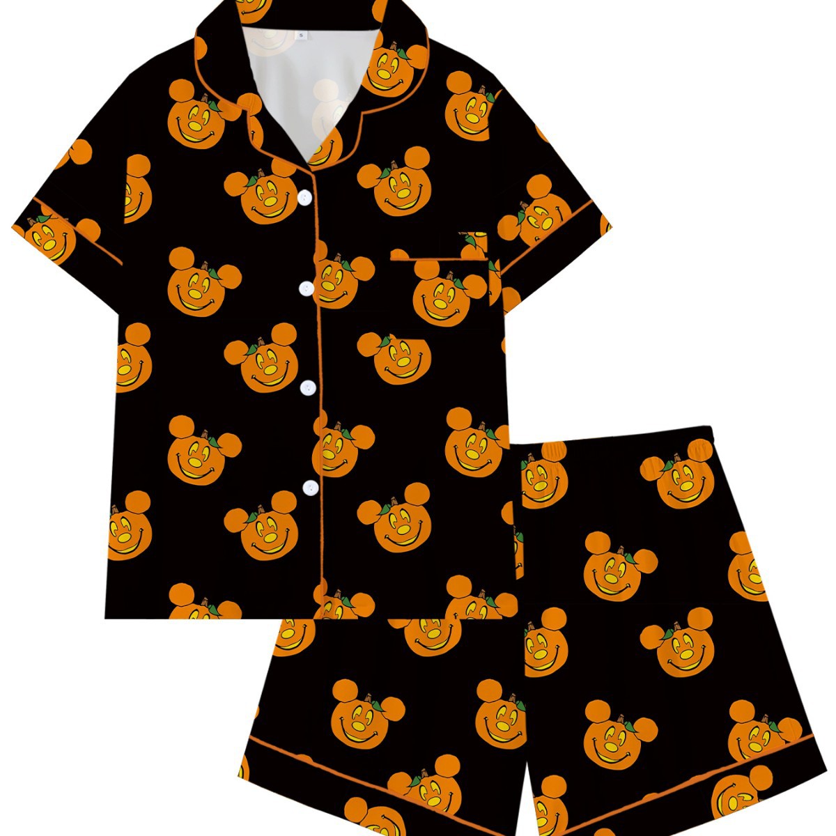 Women's Halloween Cartoon Print Pajama Set