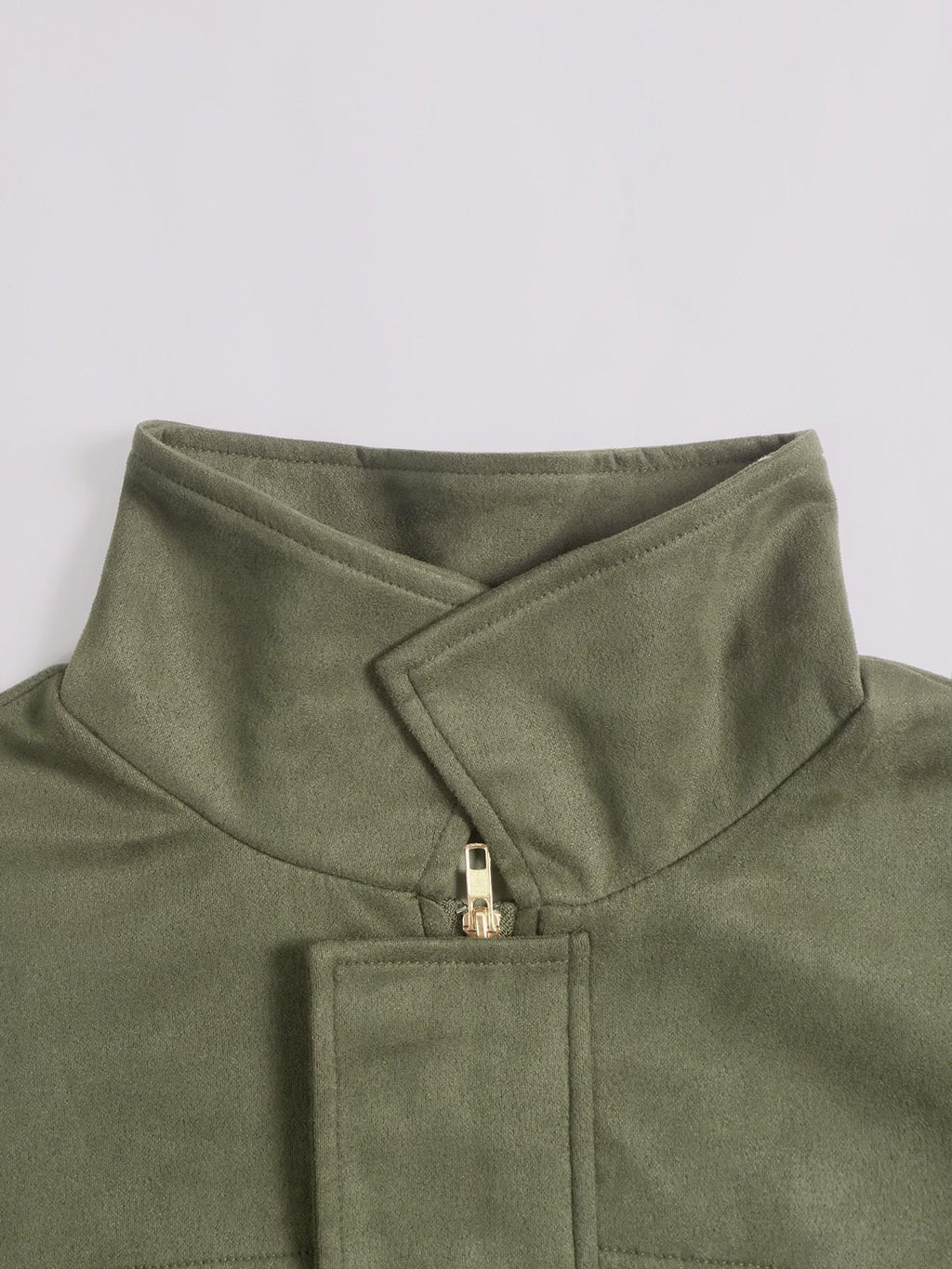 Women's Ultra-Loose Faux Suede Bomber Jacket