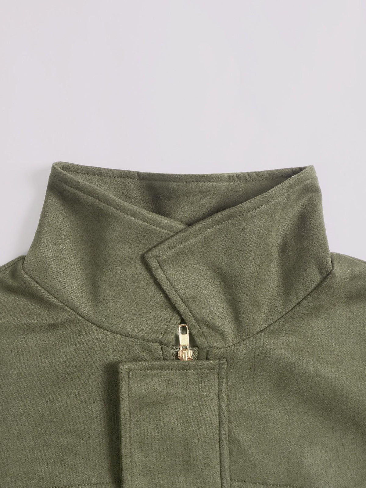 Women's Ultra-Loose Faux Suede Bomber Jacket