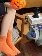 Viral Cute Halloween Socks for Women,5 Pairs Cozy Novelty Crew Socks Set