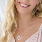 Personalized double heart necklace detail 9