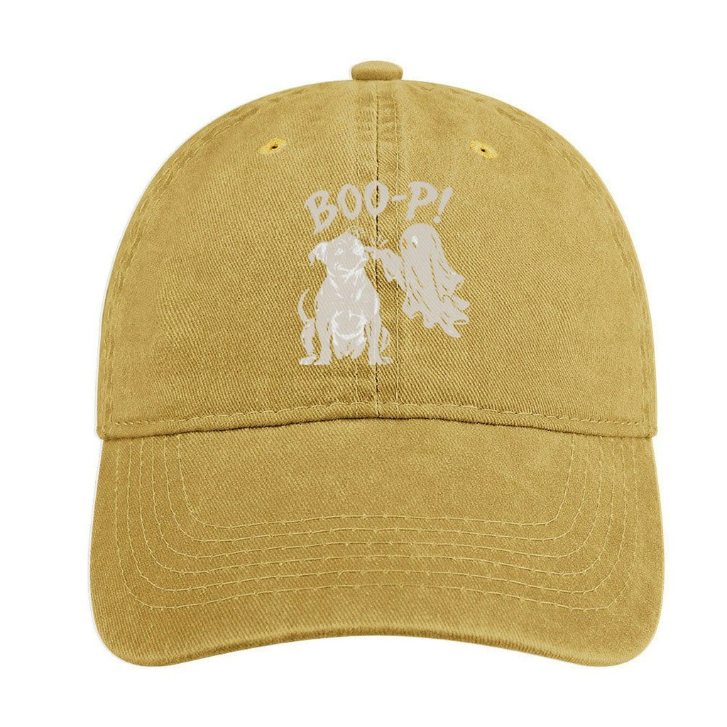 BOO-P Halloween dog and ghost graphic baseball cap in Sand