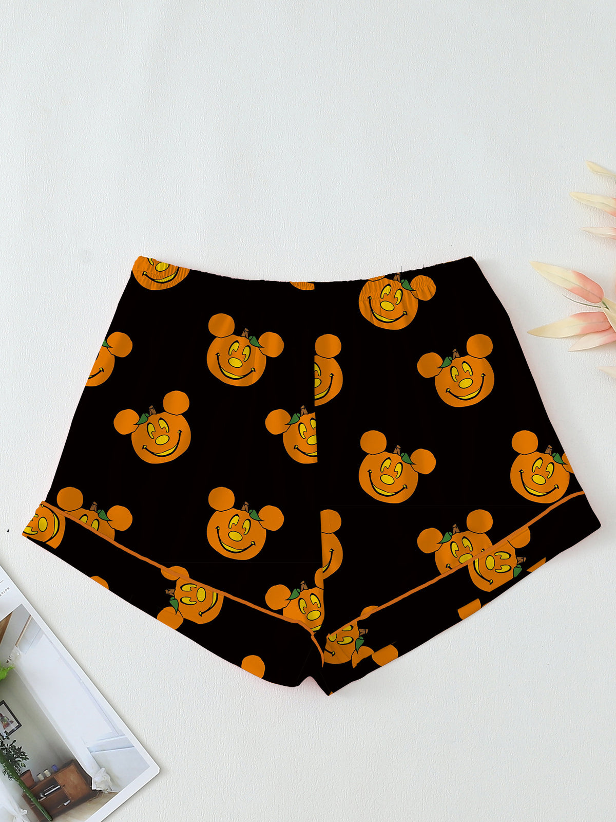 Women's Halloween Cartoon Print Pajama Set