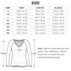 Complete S to 5XL size guide for Christmas V-neck top