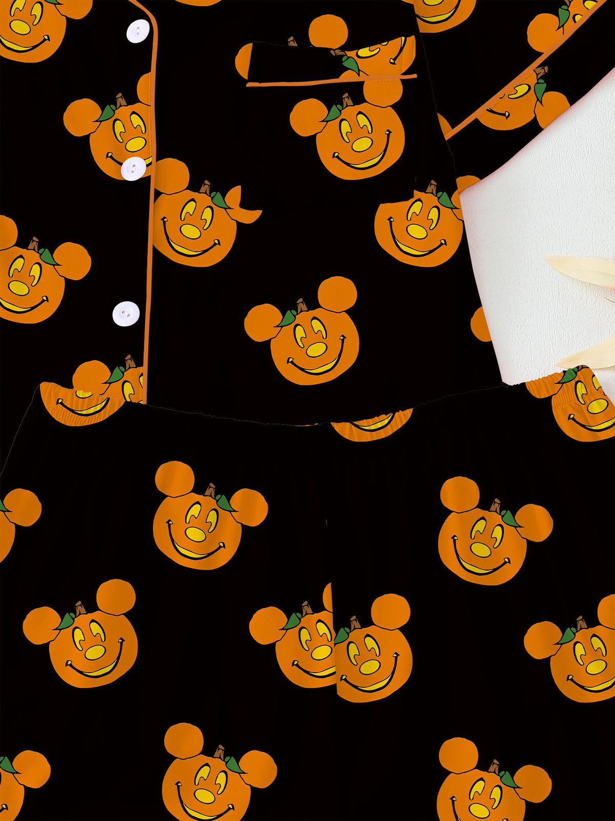 Women's Halloween Cartoon Print Pajama Set