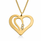Personalized Double Heart Necklace – Custom Engraved Keepsake