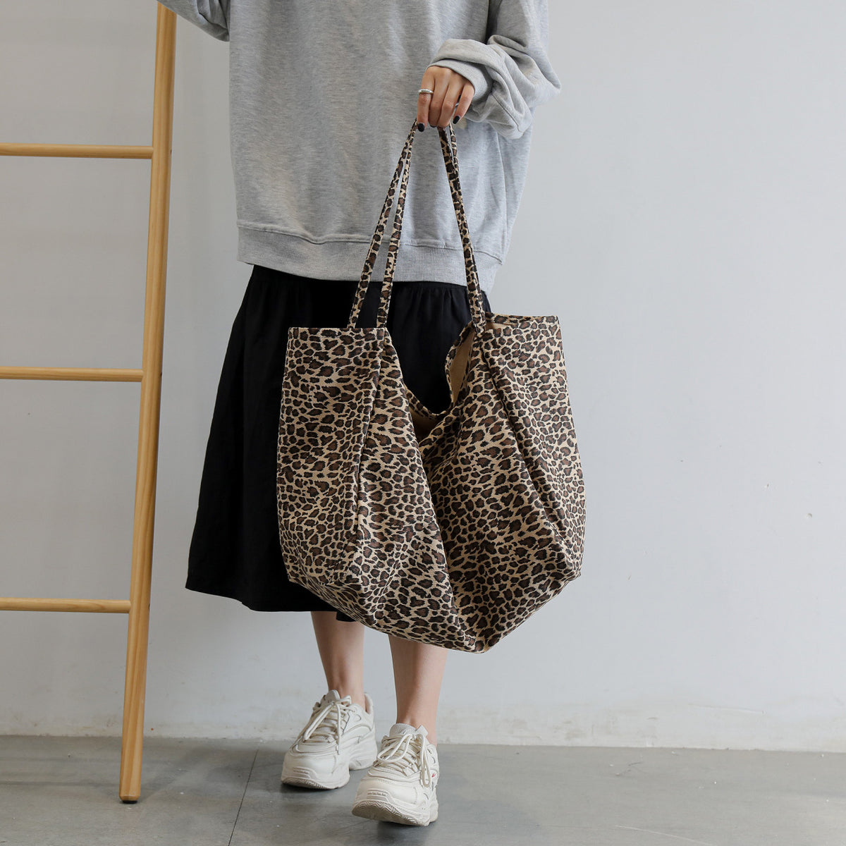 Marlow Oversized Leopard Canvas Tote Bag - New Leopard Print