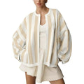 Women's Oversized Striped Knit Cardigan