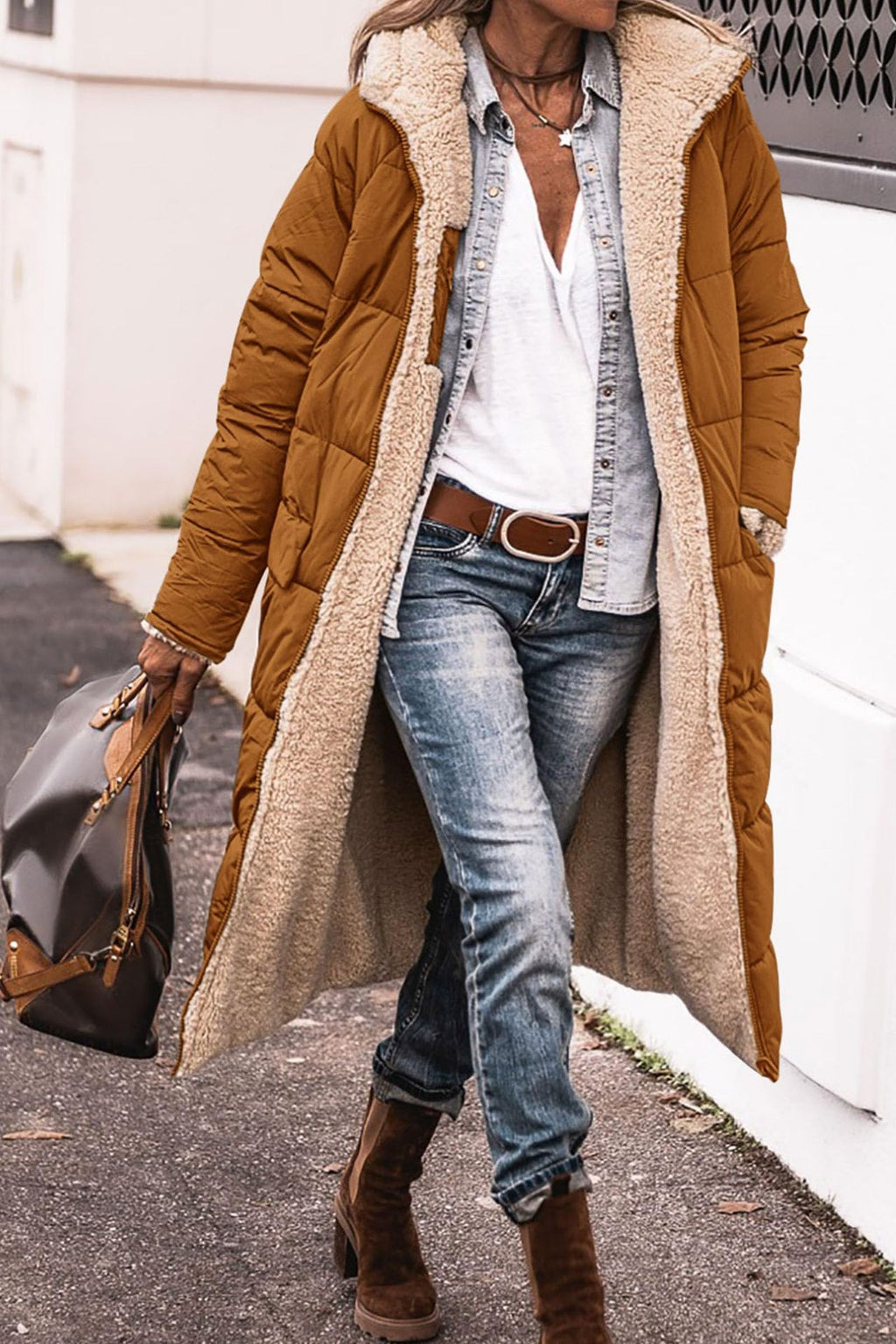 Avery Reversible Long Hooded Puffer Coat – product view 23