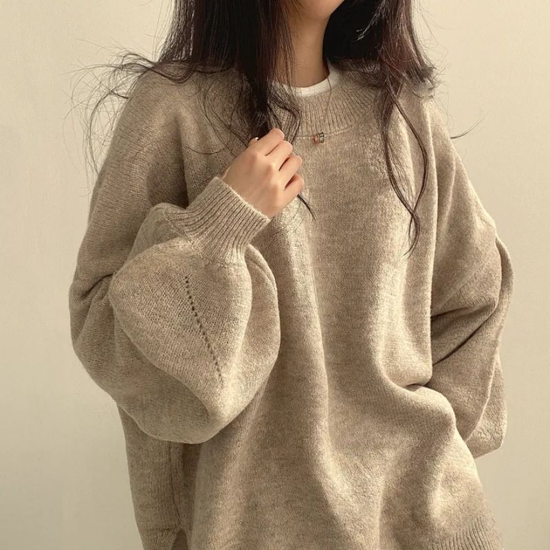 Marlow oversized lantern-sleeve knit sweater product view 16