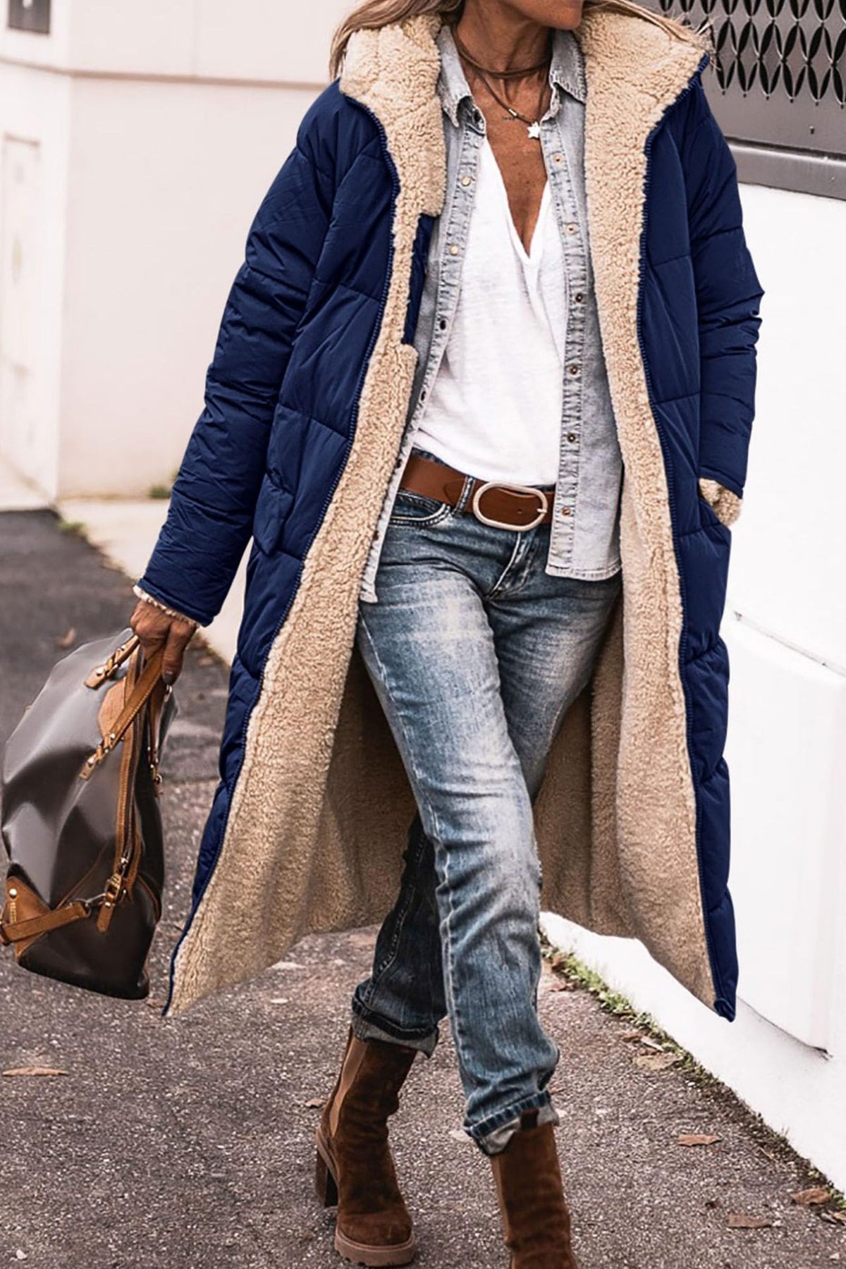 Avery Reversible Long Hooded Puffer Coat – product view 17