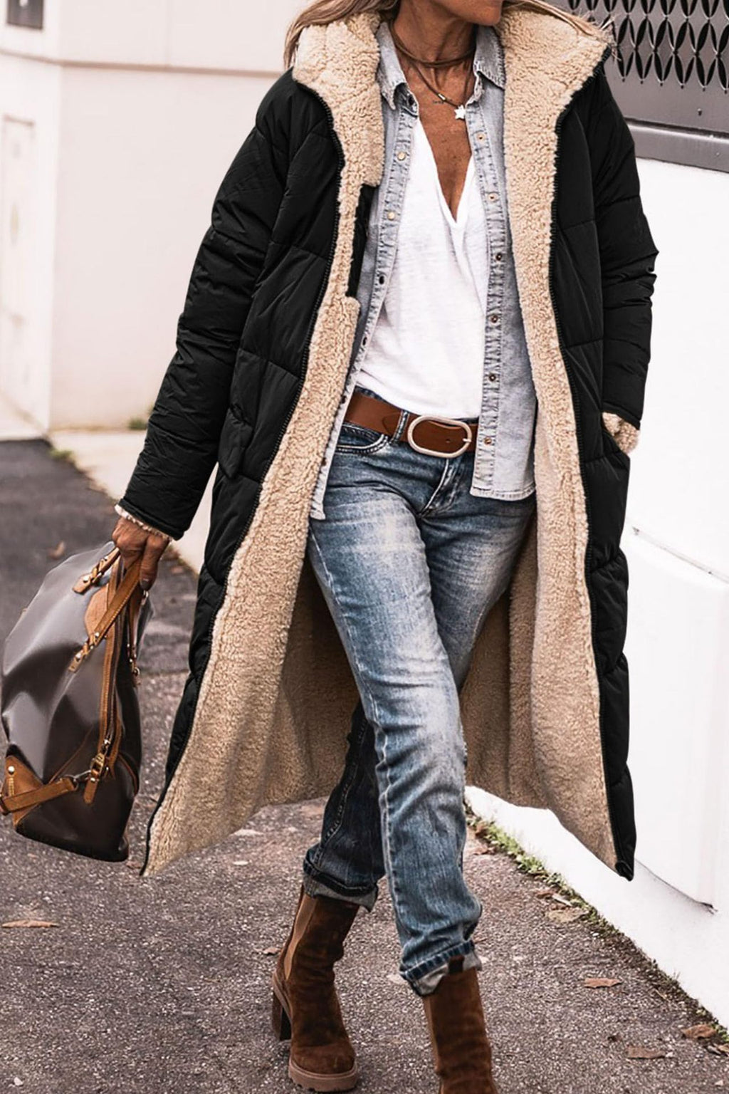 Avery Reversible Long Hooded Puffer Coat – product view 16