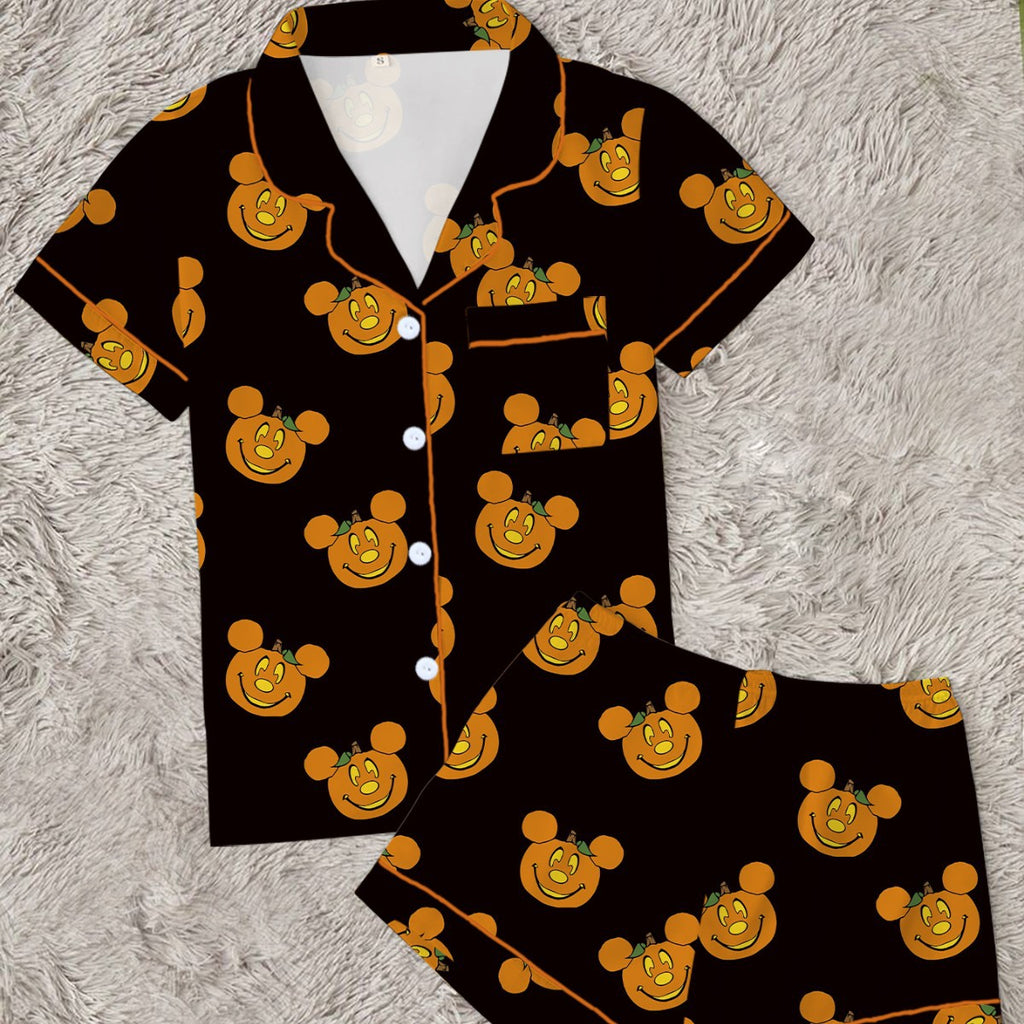 Women's Halloween Cartoon Print Pajama Set
