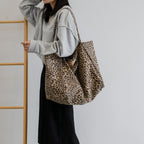 Marlow Oversized Leopard Canvas Tote Bag - Classic Leopard