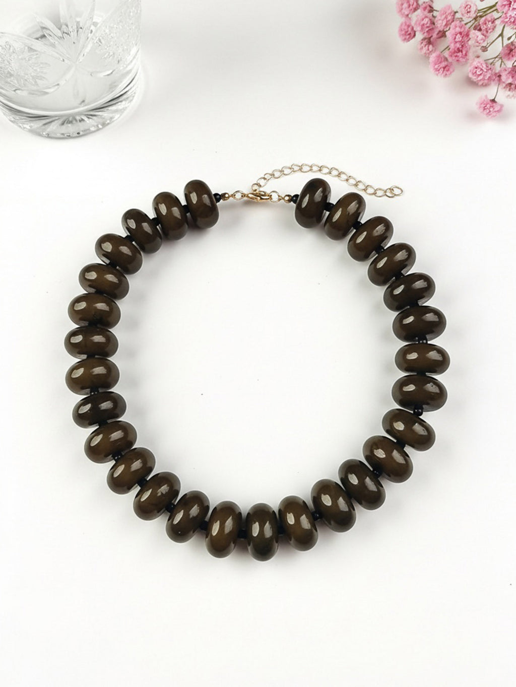 Geometric Acrylic Beaded Choker Necklace