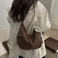 Sienna Leopard-Texture Faux-Suede Hobo Shoulder Bag - Dark Brown
