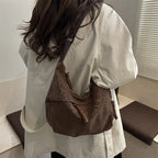 Sienna Leopard-Texture Faux-Suede Hobo Shoulder Bag - Dark Brown