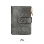 Elara Compact Tri-Fold Double-Zip Wallet - Leopard Brown