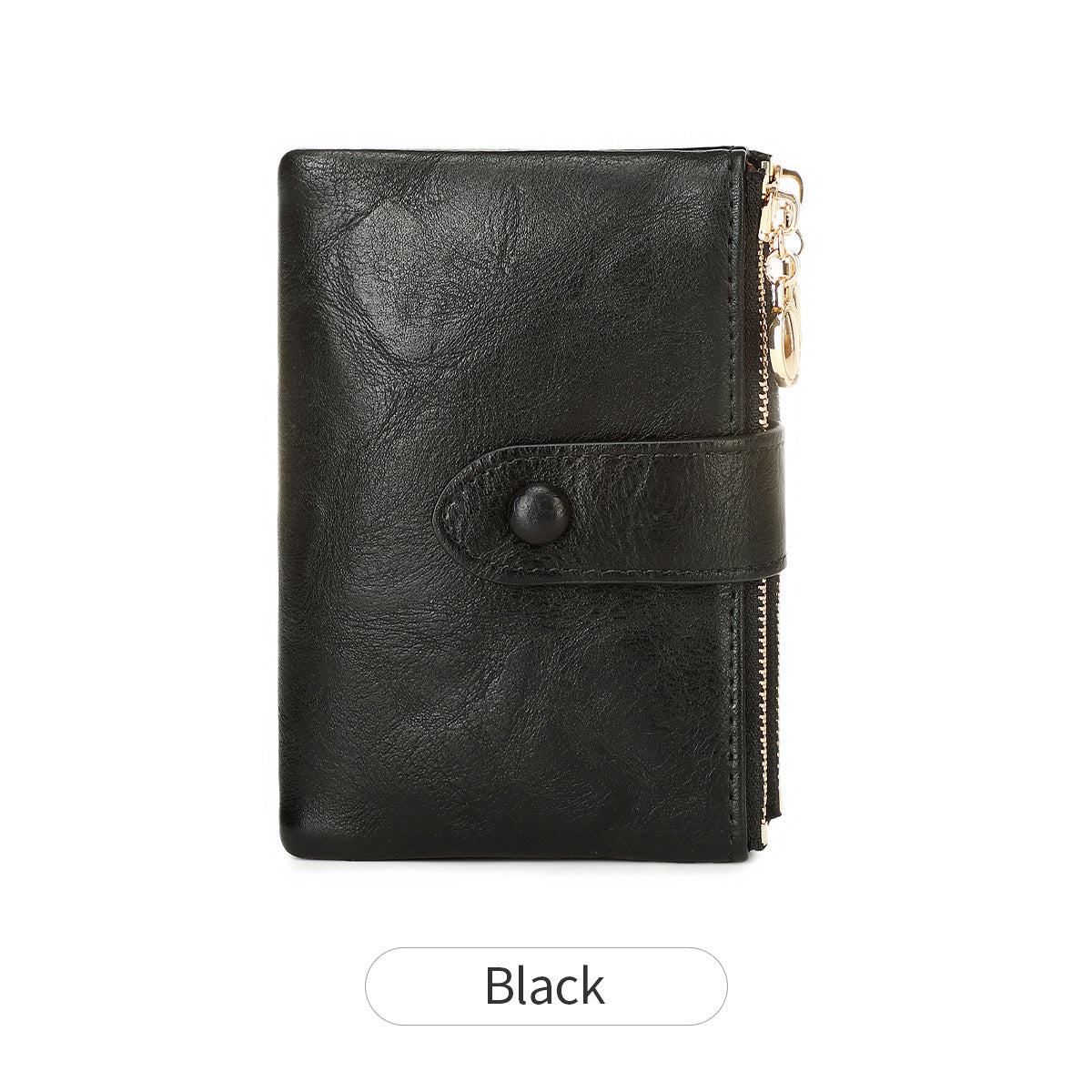 Elara Compact Tri-Fold Double-Zip Wallet - Green