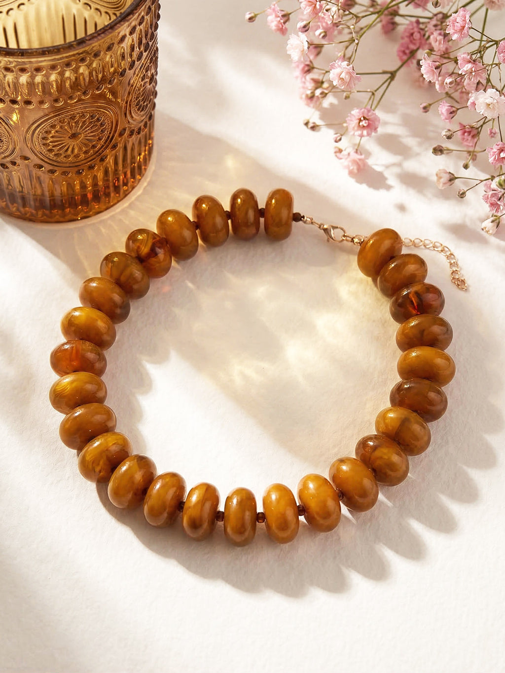 Geometric Acrylic Beaded Choker Necklace
