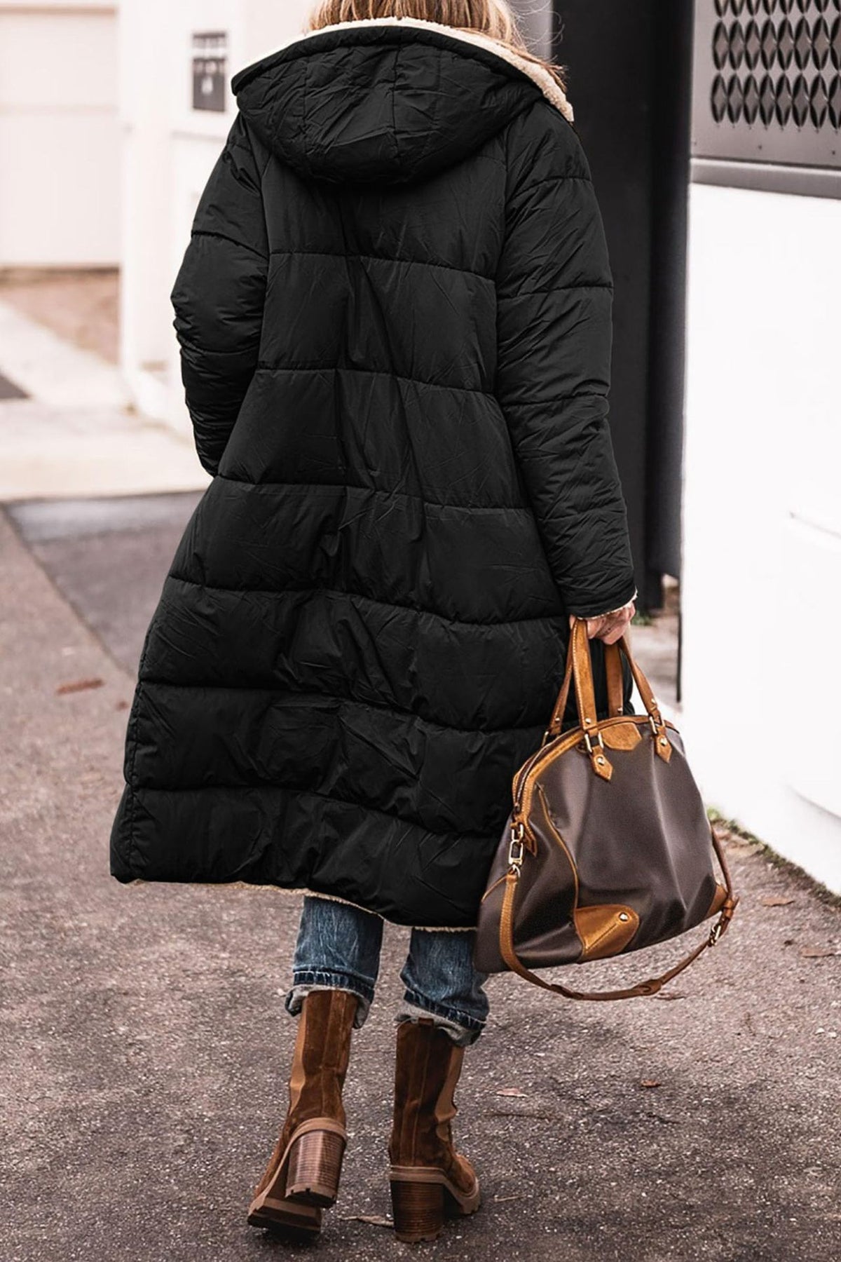 Avery Reversible Long Hooded Puffer Coat – product view 8