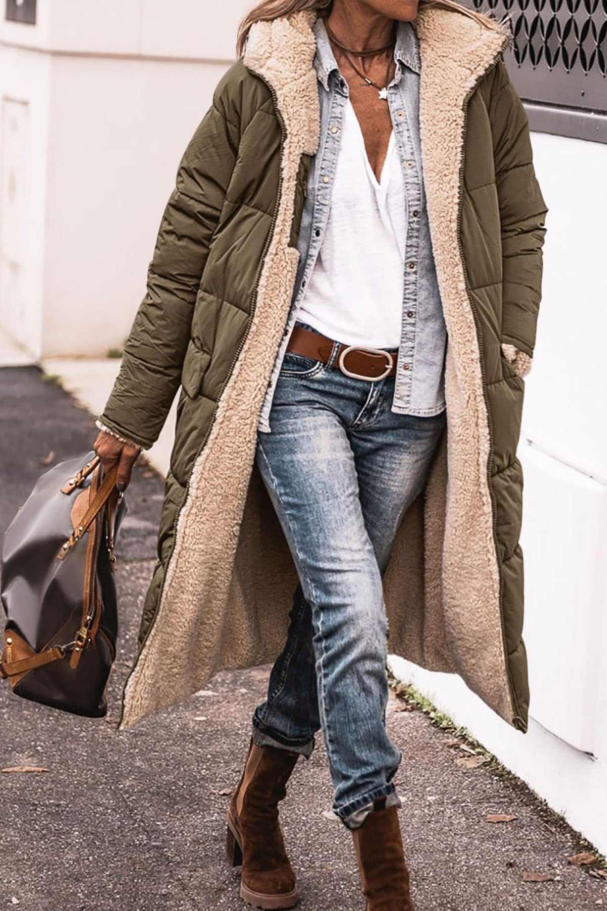 Avery Reversible Long Hooded Puffer Coat – product view 20