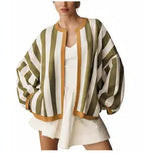 Women's Oversized Striped Knit Cardigan