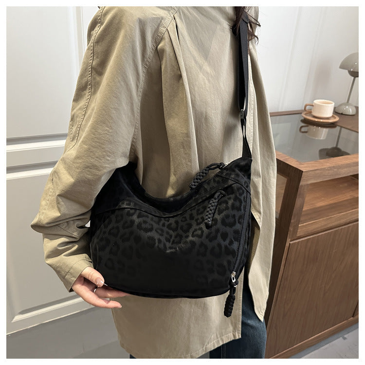 Sienna Leopard-Texture Faux-Suede Hobo Shoulder Bag - product detail 21