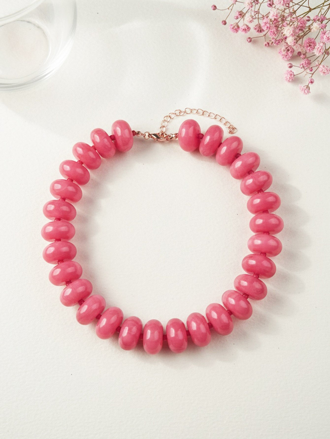 Geometric Acrylic Beaded Choker Necklace