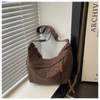 Sienna Leopard-Texture Faux-Suede Hobo Shoulder Bag - product detail 16
