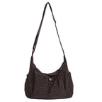 Nari Ruched Cloud Hobo Shoulder Bag - Corduroy Bow Ivory