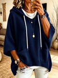 Nora Oversized Waffle-Knit Hooded Pullover – product view 1