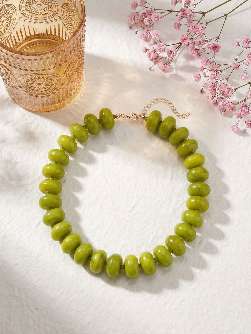 Geometric Acrylic Beaded Choker Necklace