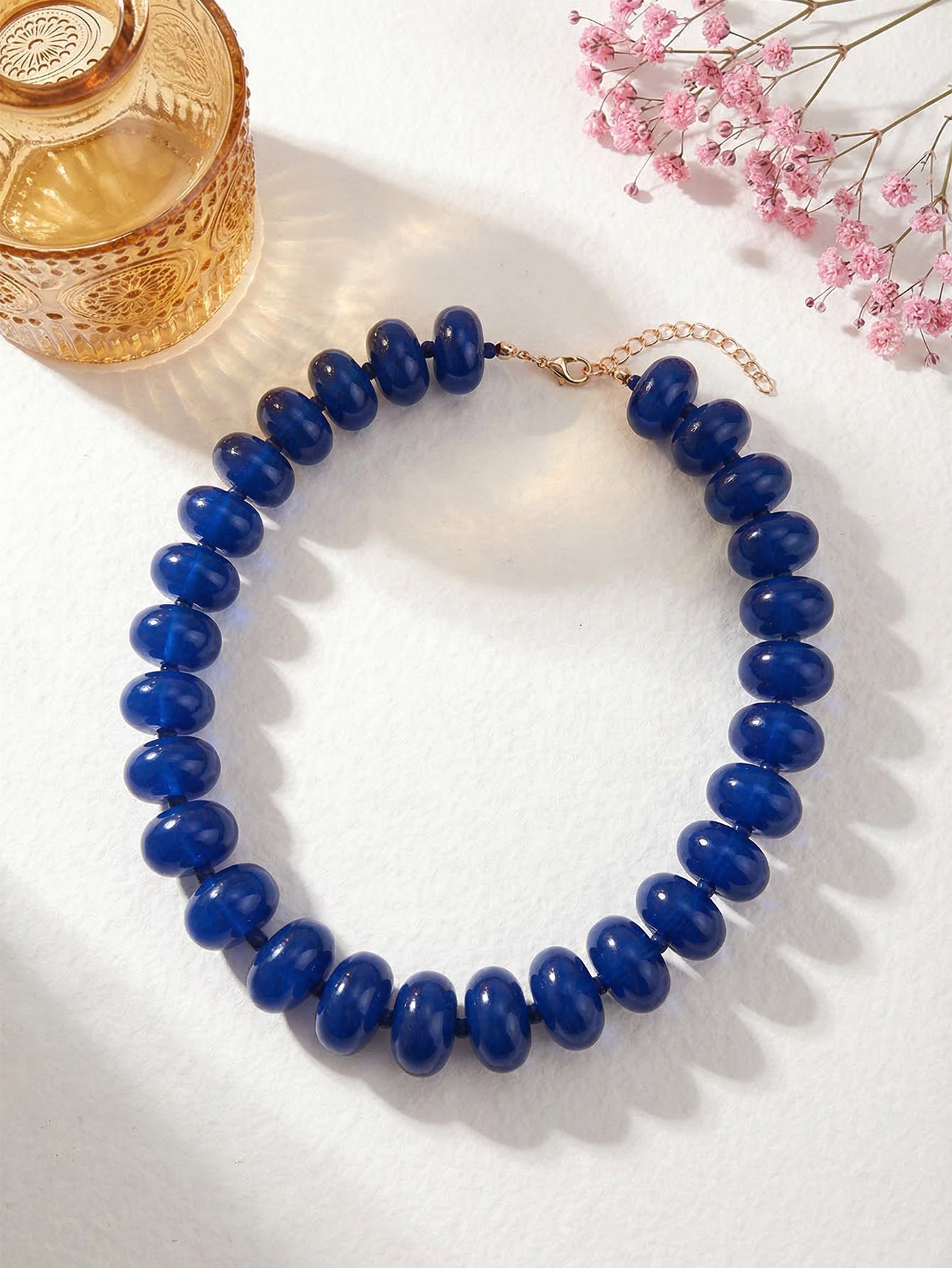 Geometric Acrylic Beaded Choker Necklace
