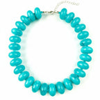 Women's chunky acrylic beaded choker necklace - Pink