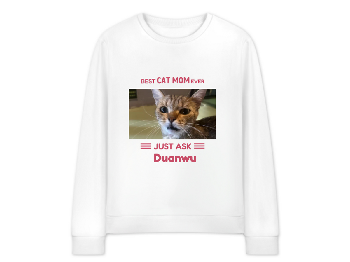 Personalized Cat Mom Photo Sweatshirt – Custom Pet Name Pullover