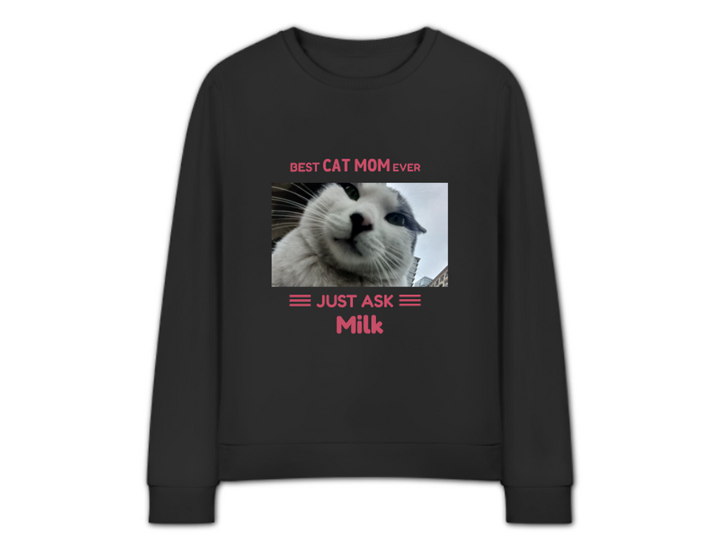 Personalized Cat Mom Photo Sweatshirt – Custom Pet Name Pullover
