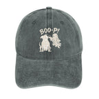 BOO-P Halloween dog and ghost graphic baseball cap in Gray