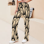 Women's spooky ghost-print drawstring pants lifestyle view