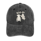 BOO-P Halloween dog and ghost graphic baseball cap in Charcoal