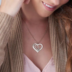 Personalized double heart necklace detail 3