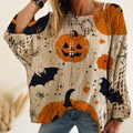 Women's Halloween Loose Fit Batwing Knit Sweater